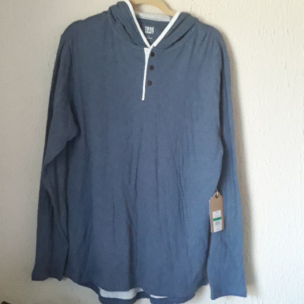 TRUE CRAFT MENS LONG SLEEVE SHIRT.HOODIE sz L